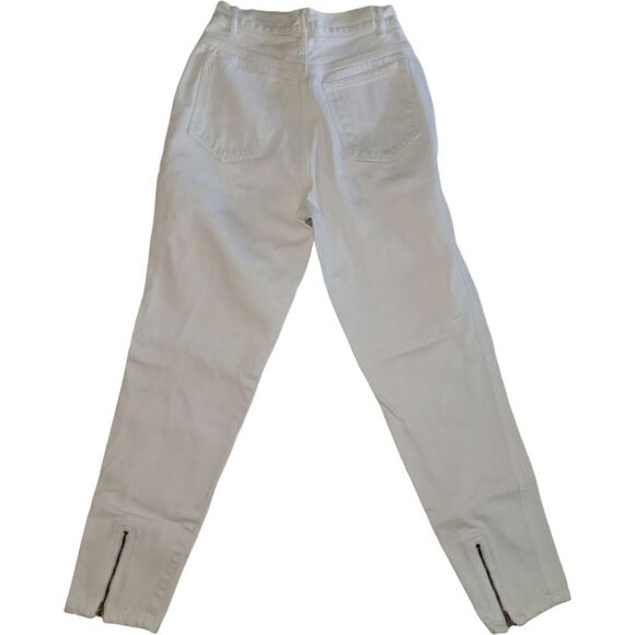 80's Rio by Stephen Mardon White High Waisted Zipper Ankle Size 7 - Picture 4 of 9